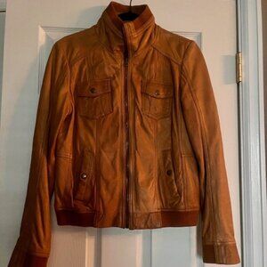Guess Genuine Leather Jacket Color Size M